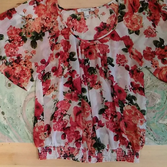 forever 21 Tops - Red floral blouse